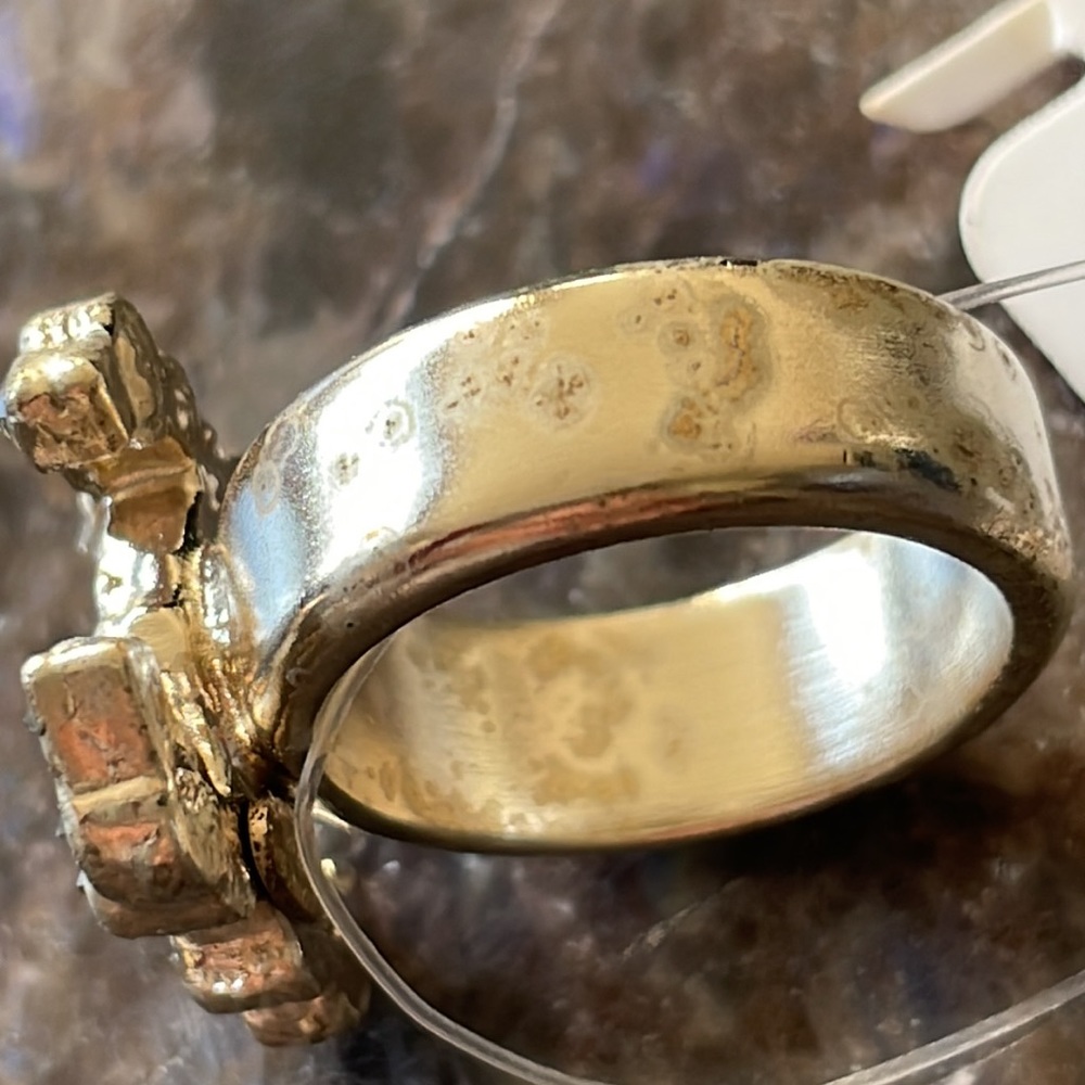 Chanel resin cc logo crystal gold ring - Picture 4 of 10